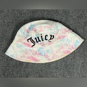 Tie Dye Bucket Hat Embroidered “Juice” Crown Reversible Pastel Festival